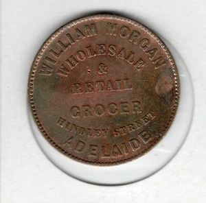 AUSTRALIA MORGAN WILLIAM  R381 PENNY  VF+ RARITY 5 VERY SCARCE IN HIGH GRADES - Picture 1 of 2