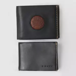 Rip Curl Mens WETTY RFID 2 in 1 LEATHER WALLET New - 008MWA Black - Picture 1 of 5