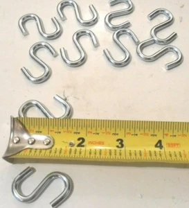 S HOOKS 10 PC. HEAVY DUTY 1-1/2" INCH  S HOOK STEEL  S-HOOKS - Picture 1 of 2