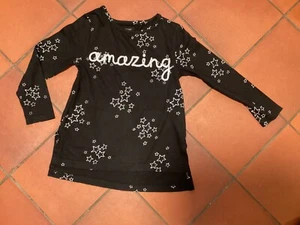 Girls TU “ Amazing” Black Cotton Glittery L/sleeved Top, Age 4yrs - Picture 1 of 9