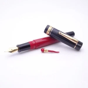 Delta We Smorfia Fountain Pen Red and Black Palladium Finish Steel Nib - Picture 1 of 5