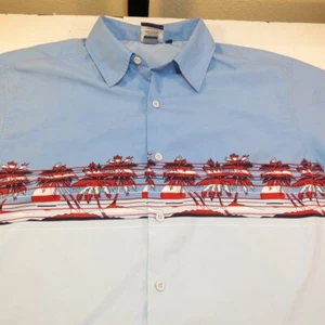 CAMISA DE PLAYA TROPICAL SIDEOUT HAWAIANA ALOHA DE COLECCIÓN Para Hombre L Azul - Imagen 1 de 5