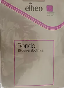 Elbeo Rondo Medium Size Vintage Plain Knit 15 Denier Nylon Stockings in Oyster - Picture 1 of 2
