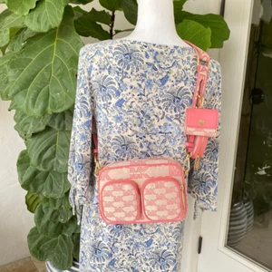 Michael Kors JET SET ITEM MD PKT XBODY W ATTCH IN TEA ROSE - Picture 1 of 13