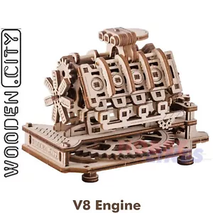 V8 ENGINE Mechanical Construction Puzzle 3D kit WOODEN CITY WR316 - Picture 1 of 22
