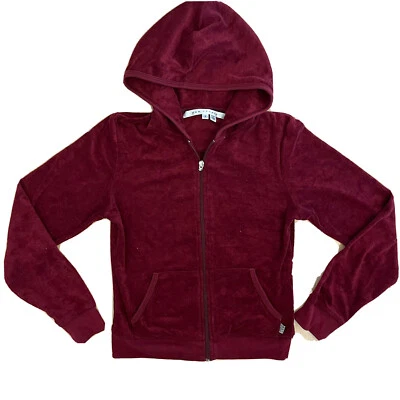 Max Studio 连帽衫全拉链夹克长袖女式小号红色 — 第 1/4 张图片