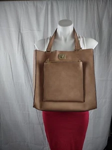 Steve Madden hobo shoulder tote women bag color tan with zipper pouch bag - Picture 1 of 12