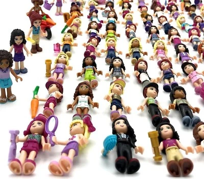 LEGO LOT OF 10 FRIENDS MINIFIGURES W/ HAIR CUTE GIRL FEMALE RANDOM DOLL FIGS  - Image 1 of 4
