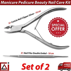 Maniküre Pediküre Chiropody Podiatrie Schönheit Nagelpflege Instrumente 2er Set Neu - Bild 1 von 8