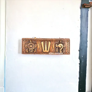 2.44 Inches Brass Shankh Chakra Namah Wall Hanging Home Decor Indian Traditional - Imagen 1 de 6