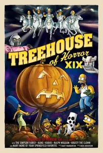 The Simpsons Treehouse of Horror XIX Pumpkin Halloween Horror Fine Art Giclée - Picture 1 of 7