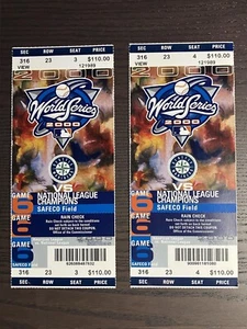 Phantom Tickets2000 SEATTLE MARINERS World Series Game 6 X2 - Picture 1 of 2