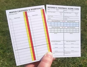 Fußball Fußball Schiedsrichter Spiel Bericht Blatt - Ergebniskarte x 100 Karten Pad - Bild 1 von 4