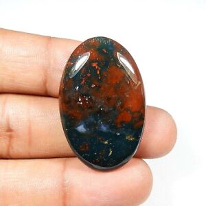 Natural Green Red Bloodstone Cabochon Oval Shape Loose Gemstone 42 Cts BO-73