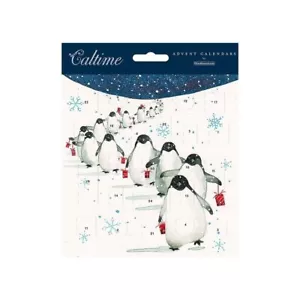 Penguins To the Slopes Advent Calendar Card 160 x 160 mm Caltime with envelope - Picture 1 of 1