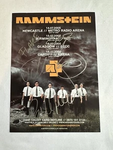 Rammstein handsigniert 2005 A5 Tour Poster Autogramm Original 5 Mitglieder No Oliver - Bild 1 von 9