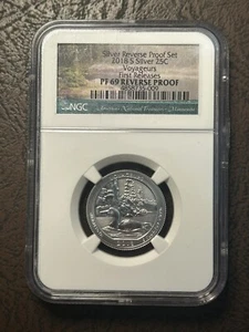2018-S SILVER PROOF QUARTER NGC PF69 REVERSE PROOF VOYAGEURS - Picture 1 of 2