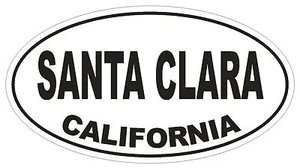 Santa Clara California Oval Bumper Sticker or Helmet Sticker D2820 Euro Oval - Picture 1 of 1