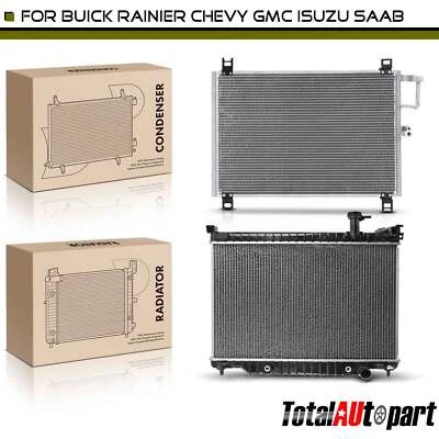 Kit de refrigeración de radiador y condensador de CA para Chevrolet Trailblazer 06-09 GMC Envoy Foto 1 de 4