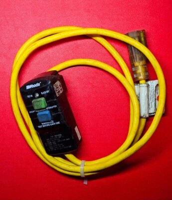 Woods Yellow Jacket 2879 120V/15A, 6’, Rain Proof 1800W, GFCI Lighted Receptacle - Image 1 of 2