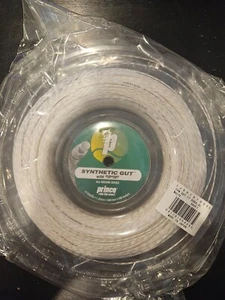 PRINCE SYNTHETIC GUT WITH DURAFLEX 17 GAUGE TENNIS STRING REEL, BRAND NEW, WHITE - Picture 1 of 5