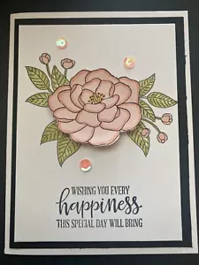 Stampin Up Kartenset 4er Set "Wishing You Happiness" rosa & Seq. - Bild 1 von 3