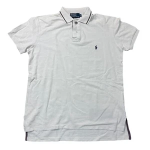 Polo Ralph Lauren Polo Shirt Short Sleeve Regular Fit White Mens Medium - Picture 1 of 7