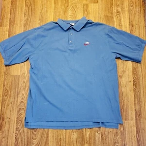 Vintage 90s Nike Shirt Golf Polo Adult 2XL Blue Red Swoosh Gray Tag - Picture 1 of 5