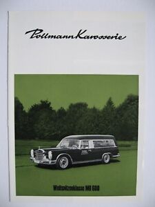 Prospekt brochure Mercedes /8 114 115 600 W100 Pollmann Leichenwagen Hearse 1972