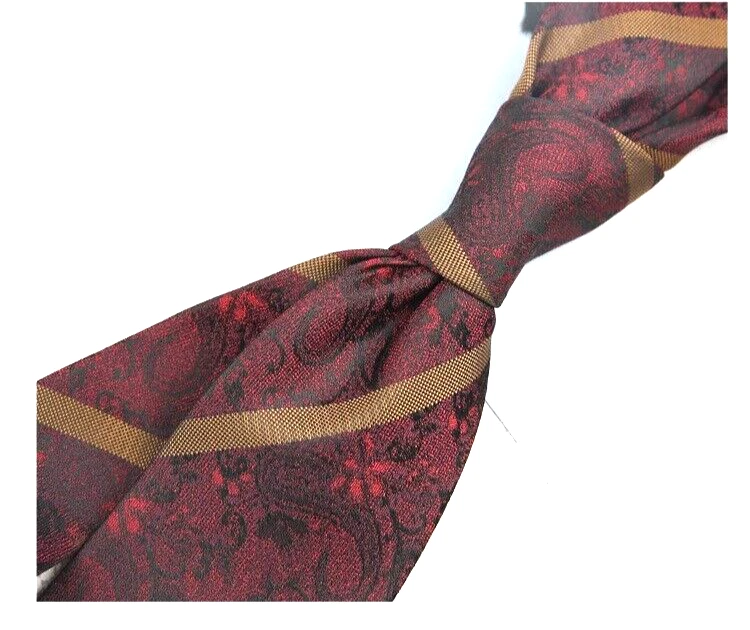 Nueva Corbata Clásica Paisley Roja Marrón JACQUARD TEJIDA 100% Seda Para Hombre Foto 1 de 1