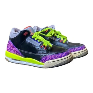 Jordan 3 Retro Mid Black Atomic Red Girls Sz 6.5 Comes With Box 441140 039 Joker - Picture 1 of 10
