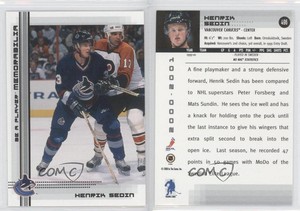 2000-01 ITG Be A Player Memorabilia Henrik Sedin #496 HOF