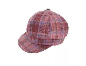 Ladies Harris Tweed One Size Ladies Cap in Pink Check GH0375-COL103 - Picture 1 of 1