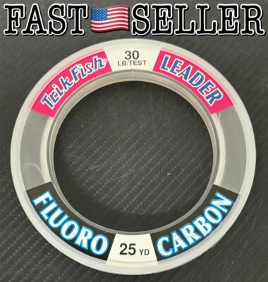 Línea líder de pesca de fluorocarbono Trik Fish, transparente 30 libras 25 yardas 0,020 pulgadas Foto 1 de 4
