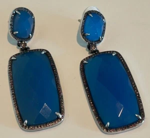 Autentici Orecchini Argento Sterling Pietre Blu & Rosa di Ultima Edizione Italia - Foto 1 di 8