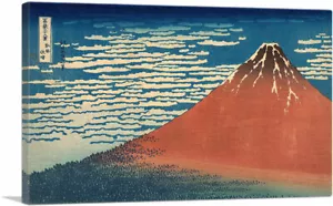 Fine Wind, Clear Weather - Red Fuji 1831 Canvas Art Print by Katsushika Hokusai - Picture 1 of 14