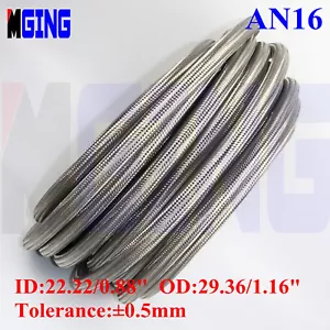 AN16 16AN -16 Stainless Steel Braided Fuel Gas Oil Line Hose 10m Silver - Bild 1 von 5