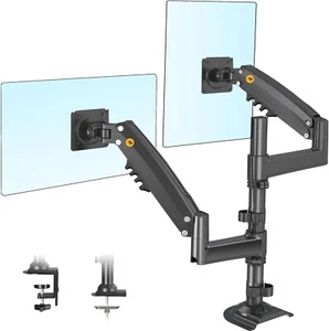 New NB H180 Dual Monitor Desk Mount Stand Full Motion Swivel Monitor Arm Gas Spr - Picture 1 of 9