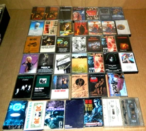 40 USED METAL THRASH HAIR BAND ROCK MUSIC CASSETTE TAPE LOT FULL ALBUM & SINGLES - Picture 1 of 3