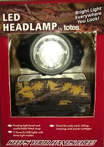 Totes 7-LED Stirnlampe Licht Camouflage Riemen Jagd Outdoor Gadget Neu im Karton #D25 - Bild 1 von 4