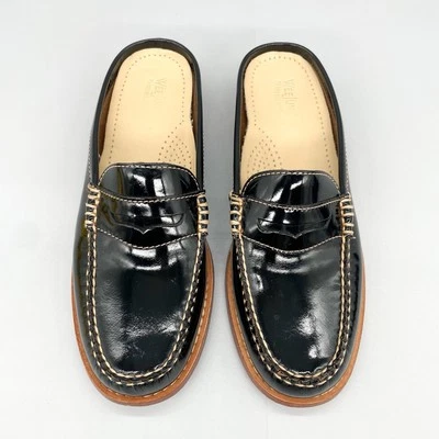 GH Bass Weejuns Mujer 6.5M Penny Mocasín Mula Sandalias Zapatos Negro Charol Foto 1 de 4
