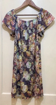 Tiana B Floral Stretch Crochet Lace A-Line Dress Womens Size 8 Boho Chic Cottage - Image 1 of 4