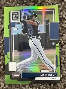 Matt Olson 2022 Donruss Optic #162 Lime Green Prizm Atlanta Braves - Picture 1 of 2