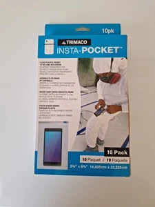2 Trimaco Insta-Pocket 10 Pack Brand New Clear Plastic Use Screen In Box - Picture 1 of 3