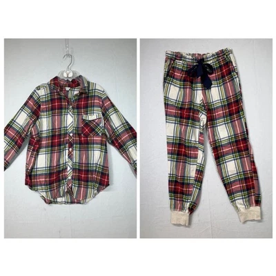 Conjunto de pijama de franela Aerie Top pantalones a cuadros rojo azul verde para mujer M/M Foto 1 de 4