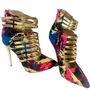 Redkiss gold and multicolored stiletto heels - Picture 1 of 6