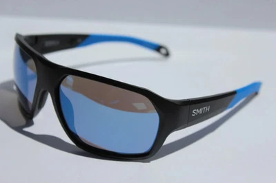 Gafas de sol SMITH OPTICS Deckboss POLARIZADAS negras/vidrio cromapop espejo azul NUEVO Foto 1 de 3