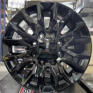 20" gloss black 5961 PYS 23377035 Replica Rims fits GMC Sierra 3500 Denali 8x180 - Picture 1 of 3
