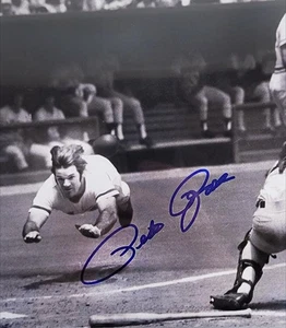 Foto reimpresión primera diapositiva firmada por Pete Rose RP 8X10 cabeza de los Rojos de Cincinnati  - Imagen 1 de 1