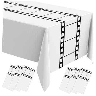  6 piezas mantel de noche de película plástico impermeable rectangular manteles blancos Foto 1 de 4